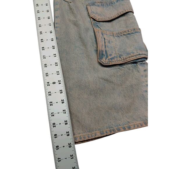 Diesel Jeans D Sire 1996 OKIAI Relaxed Cargo Women's Siz 24 Medium Wash Wide Leg - Picture 10 of 12